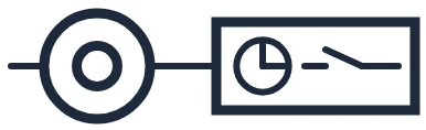Symbole Bouton-poussoir avec minuterie dans un schéma unifilaire