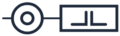 Symbole Bouton-poussoir avec télérupteur dans un schéma unifilaire