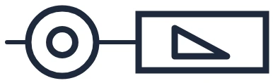 Symbole Bouton-poussoir avec variateur dans un schéma unifilaire