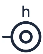 Symbole Bouton-poussoir étanche dans un schéma unifilaire