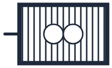 Symbole Chauffage avec ventilateur dans un schéma unifilaire