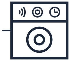 Symbole Commande domotique bouton-poussoir dans un schéma unifilaire