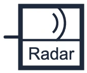 Symbole Détecteur de mouvement radar dans un schéma unifilaire