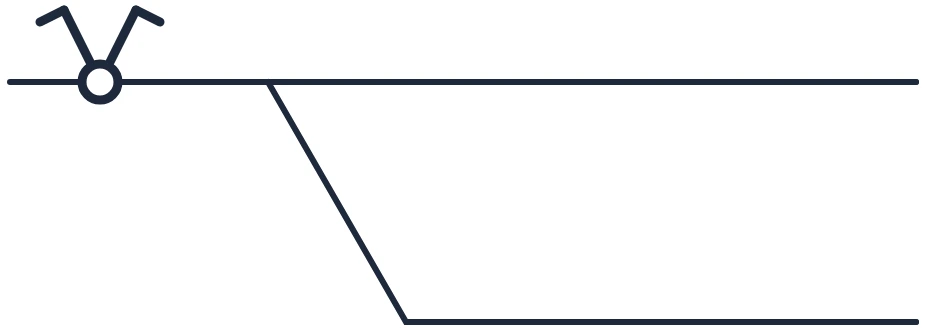 Symbole Double allumage avec deux dérivations dans un schéma unifilaire