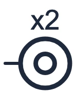 Symbole Double bouton-poussoir dans un schéma unifilaire