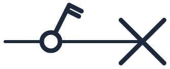 Symbole Interrupteur bipolaire + point lumineux dans un schéma unifilaire