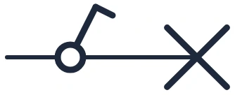 Symbole Interrupteur + point lumineux dans un schéma unifilaire