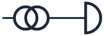 Symbole Transformateur avec sonnette dans un schéma unifilaire