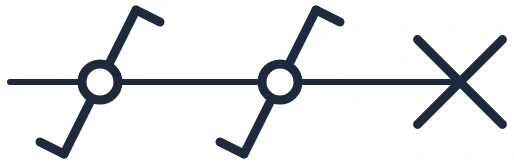 Symbole Va-et-vient avec point lumineux dans un schéma unifilaire